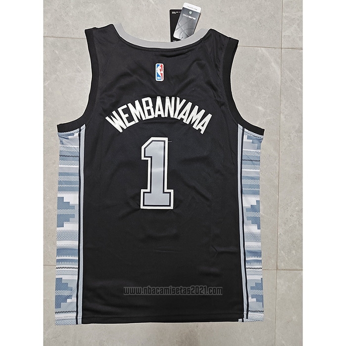Camiseta San Antonio Spurs Victor Wembanyama #1 Statement 2022-23 Negro
